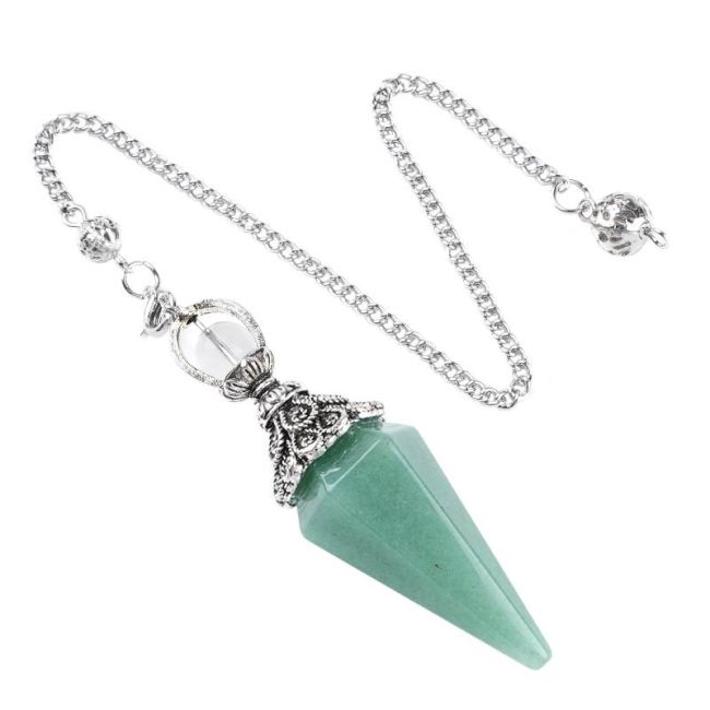 Green Aventurine Pendulum 6 faces & Metal
