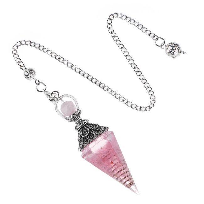Orgonite Rose Quartz Pendulum 6 faces