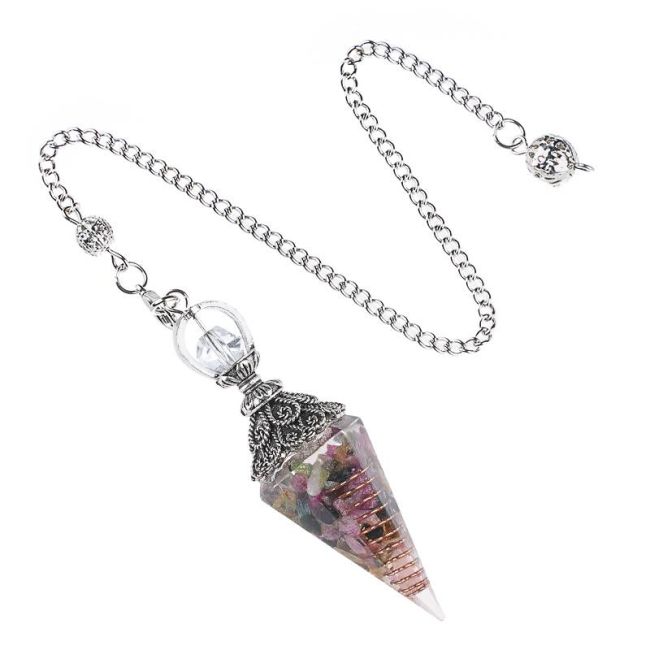Orgonite Tourmaline Multicolor Pendulum 6 faces
