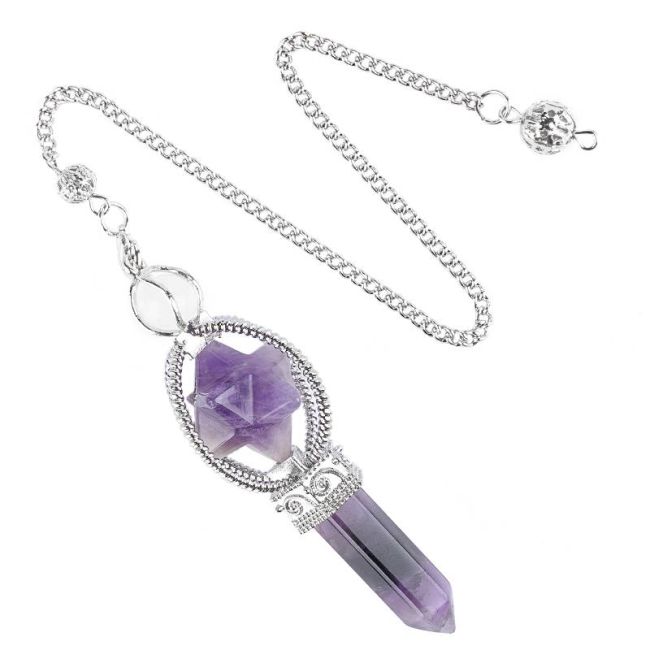 Amethyst Merkaba Pendulum 6 faces