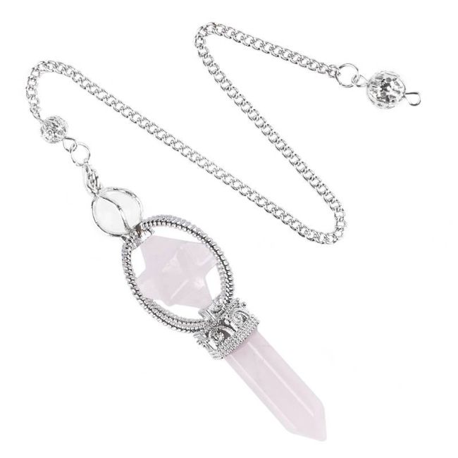 Merkaba Rose Quartz Pendulum 6 faces