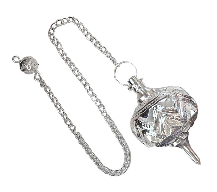 Silver brass openwork metal sphere pendulum