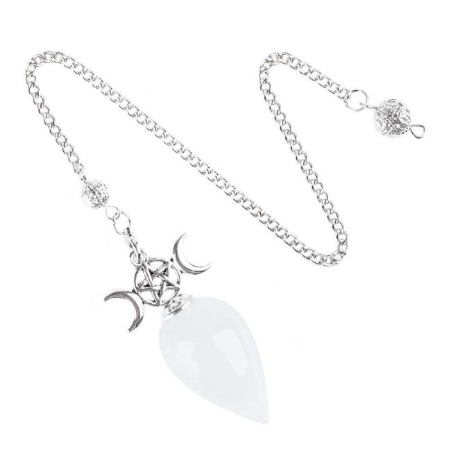 Divination Pendulum Pentacle Triple Moon Rock Crystal