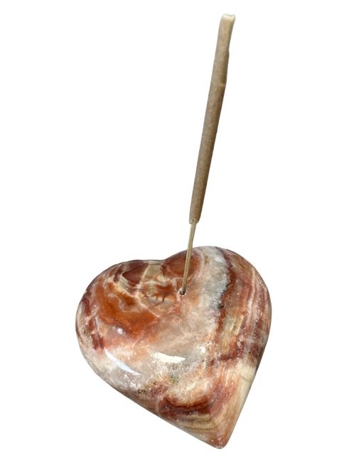 incense at Incense holder Heart onyx stone 7x2.5cm