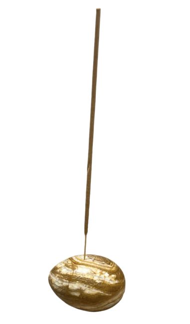 incense at Onyx stone egg incense holder 6.5x4.5cm
