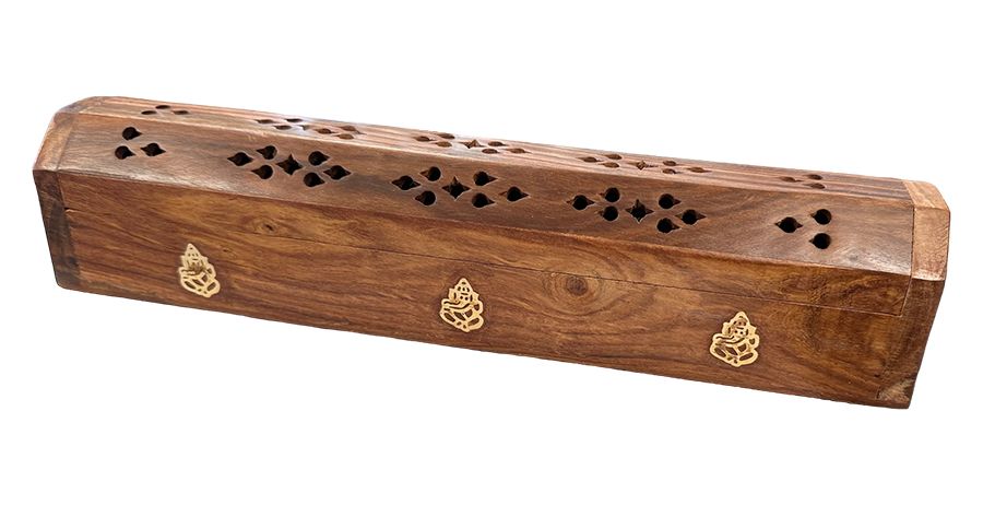 Incense Holder Sheesham Ganesh Wooden Box 30cm x2