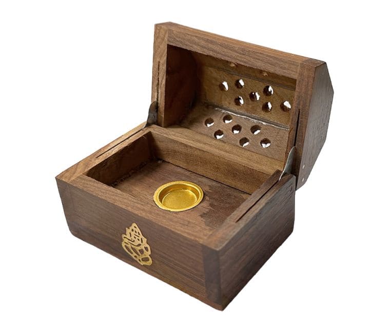 incense at Incense Holder Sheesham Ganesh Wooden Box 8cm x4|gb