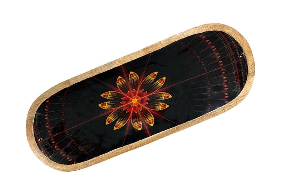 Mango Meena Work Black Lotus Incense Holder 28cm