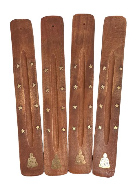 Buddha ski wooden incense holder x10