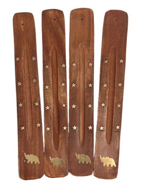 Wooden ski elephant incense holder X10