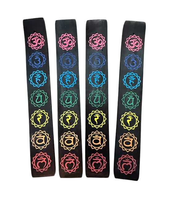 Wooden incense holder ski 7 Chakras x10