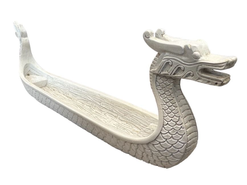 White dragon boat incense holder 22cm