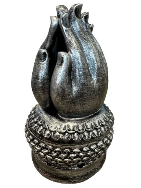 Gray meditation hand incense holder 15cm