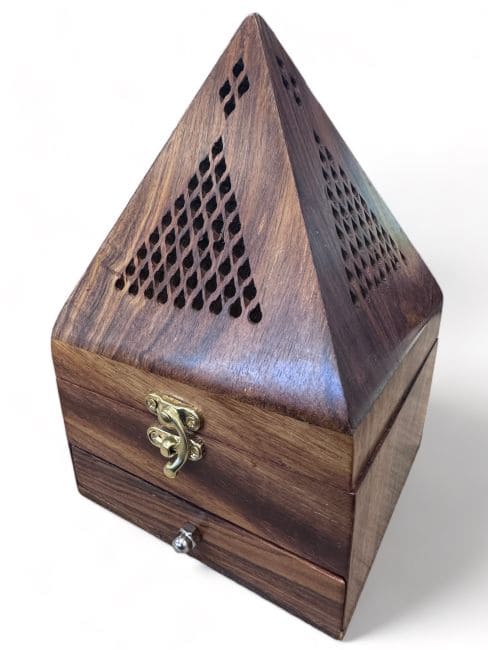 Sheesham wood charcoal holder 19cm