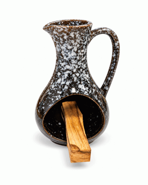 incense at Speckled black ceramic incense burner 12 cm