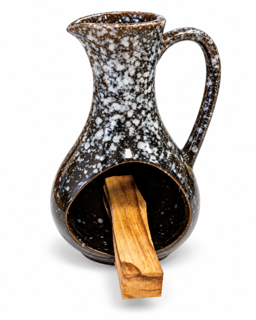 incense at Speckled black ceramic incense burner 12 cm
