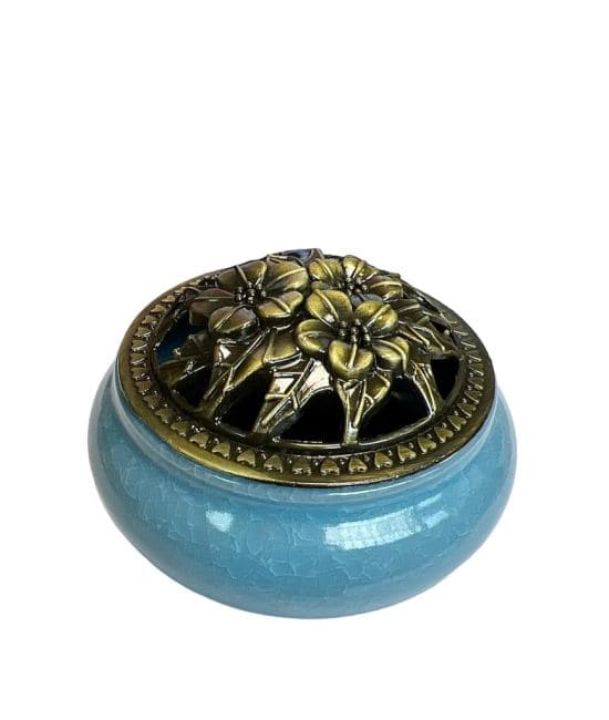 Blue Ceramic Incense Holder 10cm