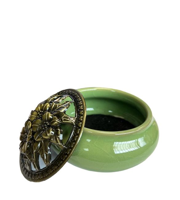 Green Ceramic Incense Holder 10cm