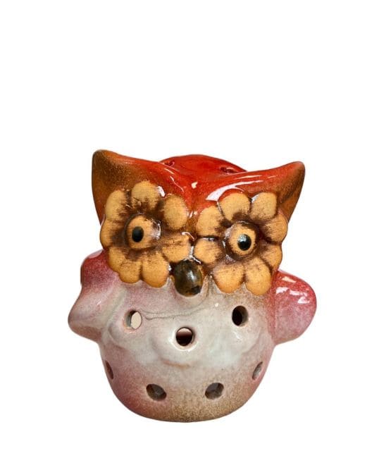 Red Owl Candle Holder 10cm