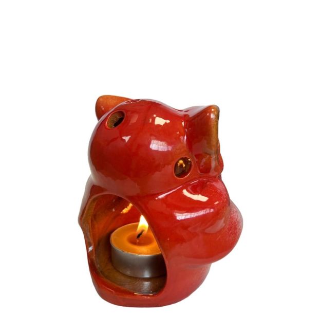 Red Owl Candle Holder 10cm