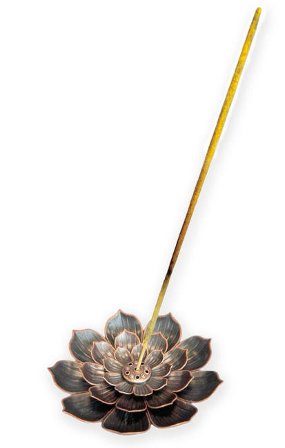 Metal Incense Holder Large Lotus Flower 8.5 cm