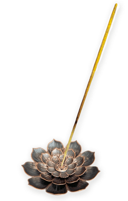 Metal Incense Holder Large Lotus Flower 8.5 cm