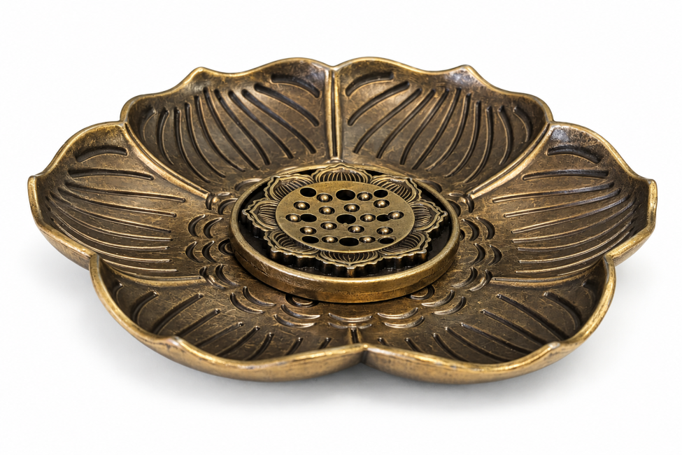 incense at Lotus Metal Incense Holder 8.5 cm