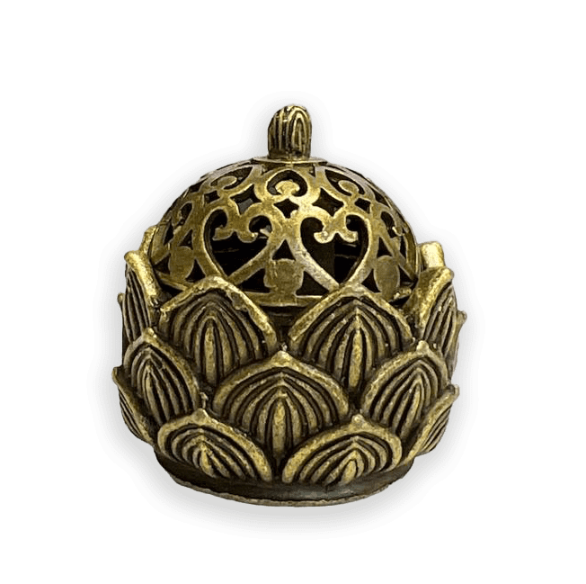 Lotus Ball Metal Incense Holder 4 cm