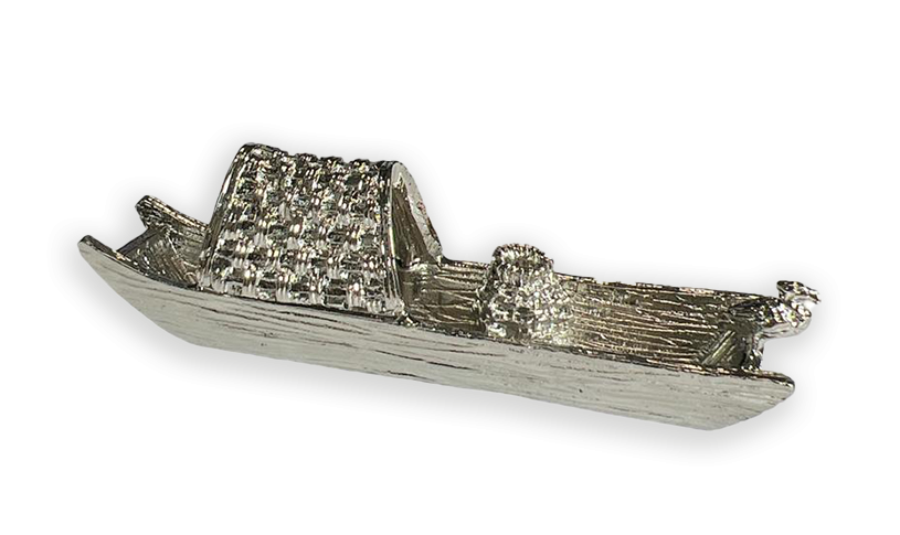 Metal Incense Holder Boat Silver 9.5 cm