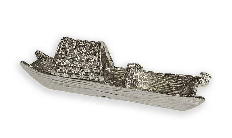 Metal Incense Holder Boat Silver 9.5 cm