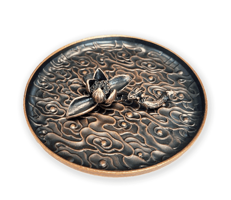 Lotus Lake Metal Incense Holder 12 cm