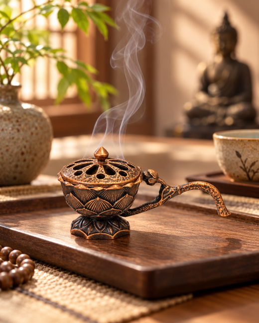 incense at Copper lotus-handle incense burner 6.1 cm|gb