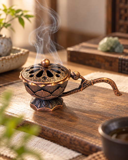 incense at Copper lotus-handle incense burner 4.7 cm – Pack of 3|gb
