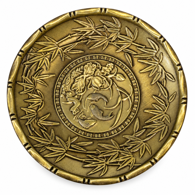 incense at Incense bowl and coaster with lotus and fish design, 9.3 cm