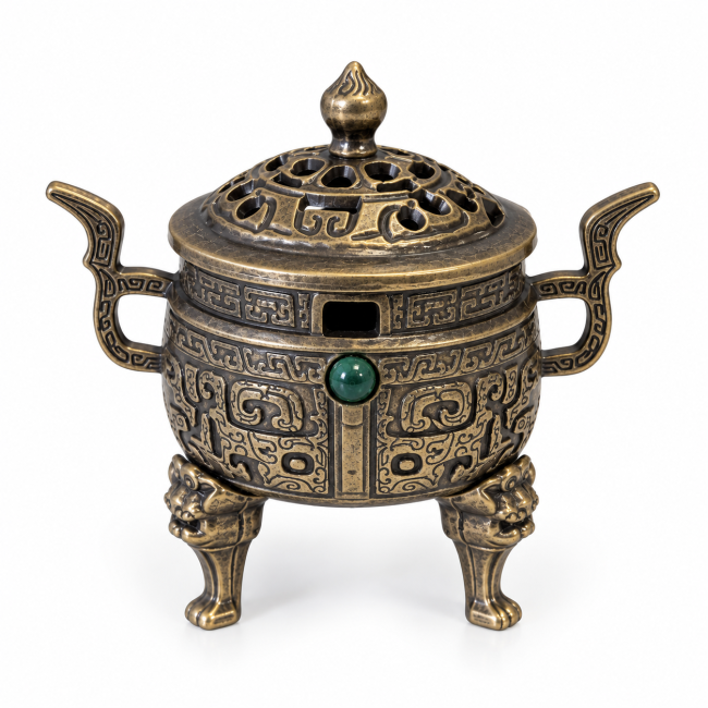 incense at Chinese Ding incense burner 5.5 cm