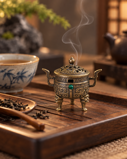 incense at Chinese Ding incense burner 5.5 cm|gb