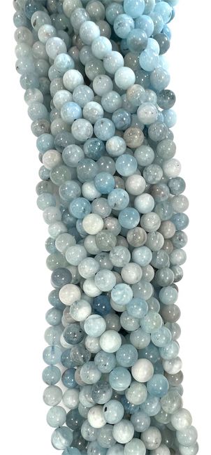 Aquamarine 10mm pearls on string