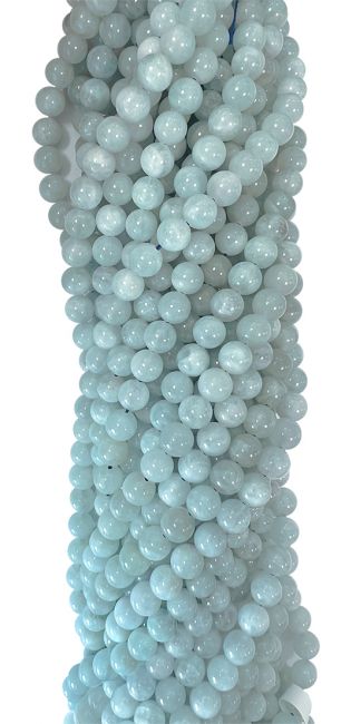 Aquamarine A 10mm pearls on string