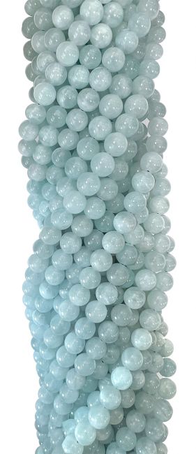 Aquamarine AA 10mm pearls on string