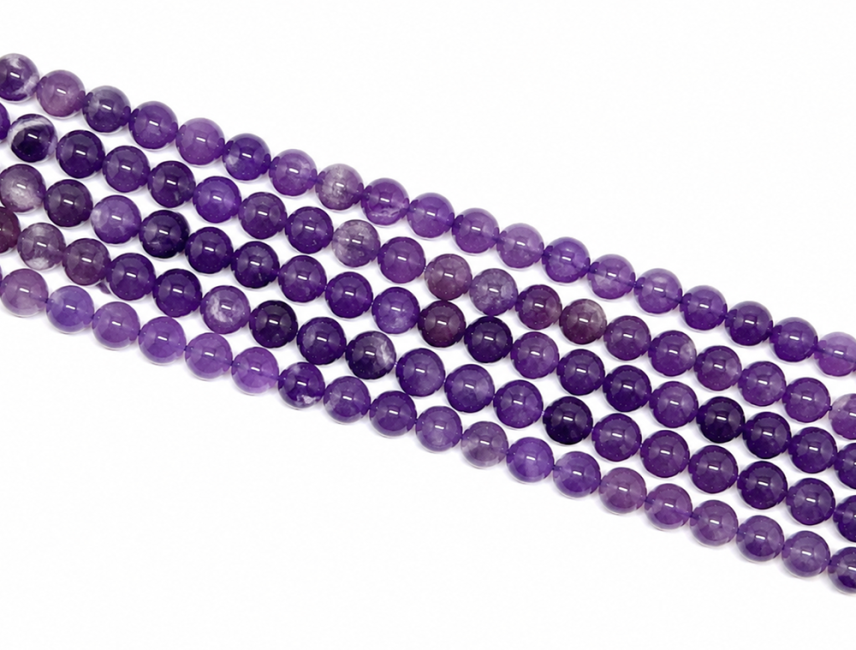 incense at Amethyst Round Beads Strand A 6mm