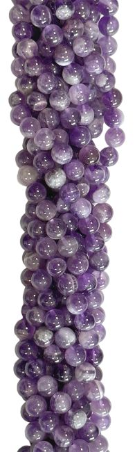 Tapered Amethyst A 6mm pearls on string