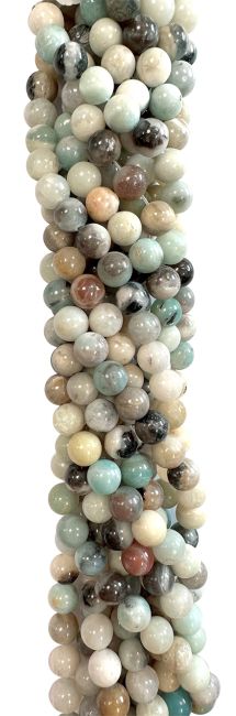 multicolor Amazonite A 10mm pearls on string