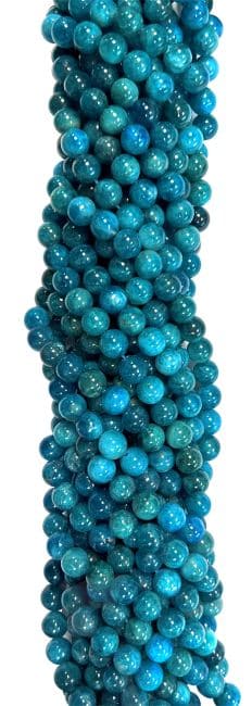 Blue Apatite AA+ 8mm pearls on string