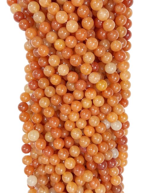 Orange Aventurine A 6mm pearls on string
