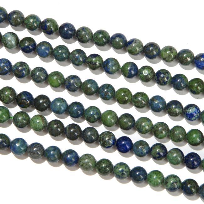 Azurite & Malachite beads 6mm on 40cm wire