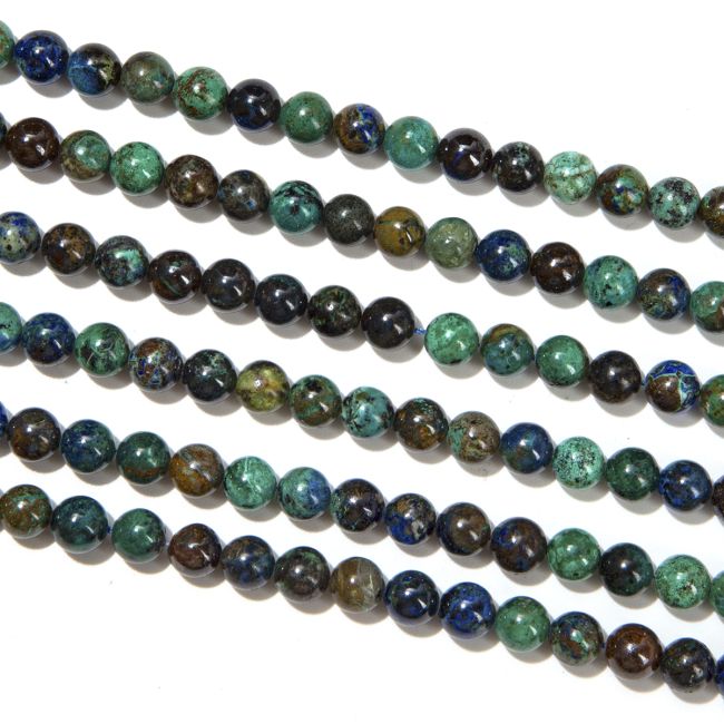 Azurite Malachite Natural A Beads 6mm on 40cm wire