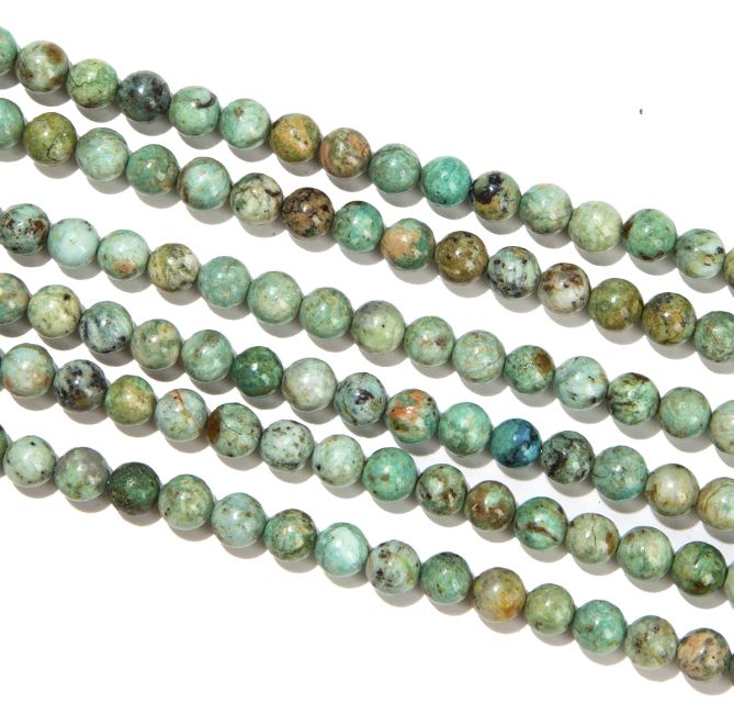 Chrysocolla A beads 6-7mm on 40cm wire
