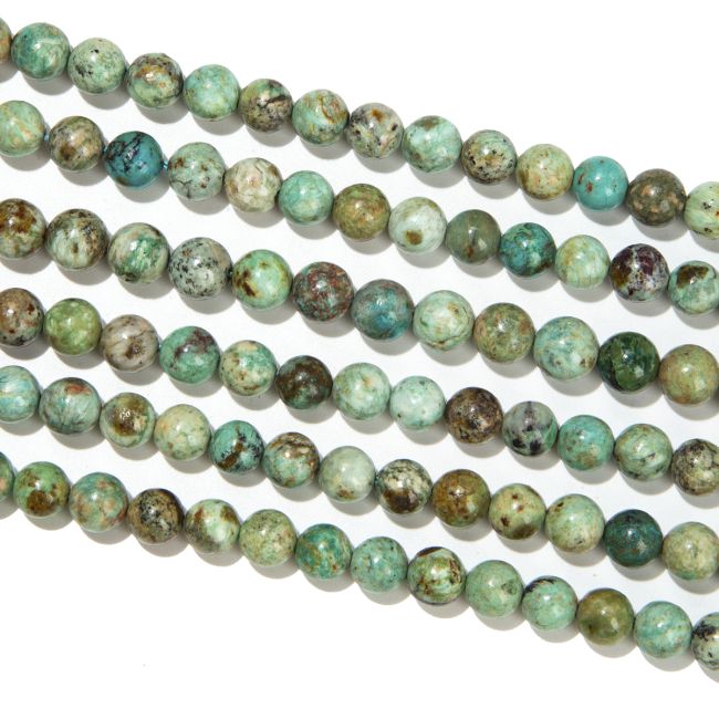 Chrysocolle A 8mm pearls on string
