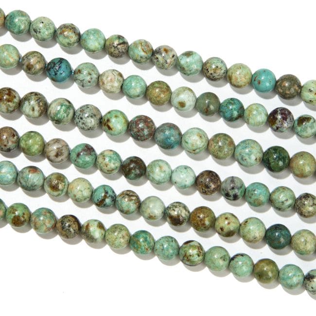 Chrysocolla A beads 8-9mm on 40cm wire