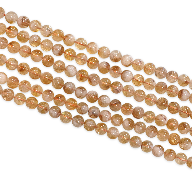 Heated Citrine A 10mm pearls on string